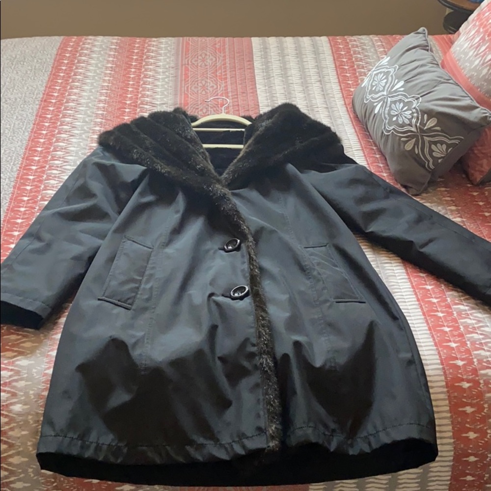 Gallery hooded black coat